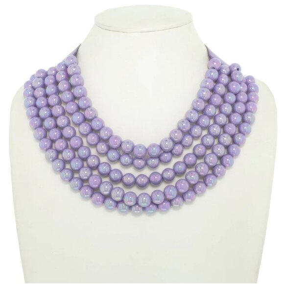 NEW - 5 Row SHIMMER Beaded Magentic Close Statement Beads Necklaces - Picture 15 of 15